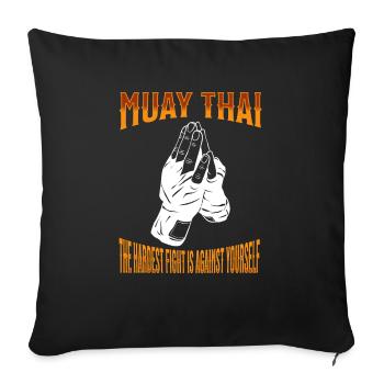Muay Thai Boxing Muay Thai - Sofa pillowcase 17,3'' x 17,3'' (45 x 45 cm) - black - Front
