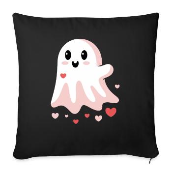 Cute Love Ghost - Sofa pillowcase 17,3'' x 17,3'' (45 x 45 cm) - black - Front