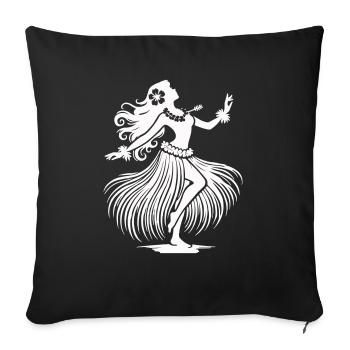 Hawaï Femme Aloha - Housse de coussin décorative 45 x 45 cm - noir - Devant