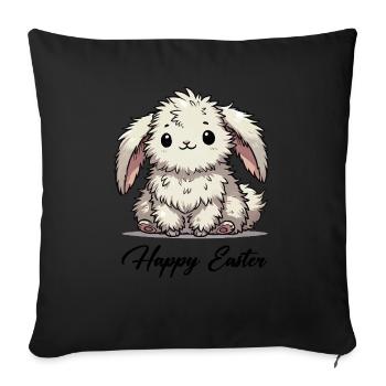 Bunny Comic Animal - Sofa pillowcase 17,3'' x 17,3'' (45 x 45 cm) - black - Front