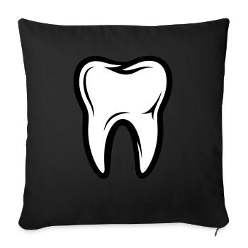 Tooth Symbol - Sofa pillowcase 17,3'' x 17,3'' (45 x 45 cm) - black - Front