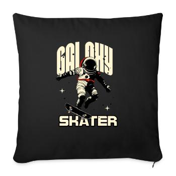 Galaxy Skater in Space - Sofa pillowcase 17,3'' x 17,3'' (45 x 45 cm) - black - Front