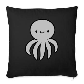 Pieuvre Pieuvre Pieuvre Calmar Mignon Calmar géant Drôle - Housse de coussin décorative 45 x 45 cm - noir - Devant