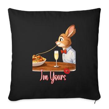 Playful Romantic Couples Illustration. I’m Yours - Sofa pillowcase 17,3'' x 17,3'' (45 x 45 cm) - black - Front