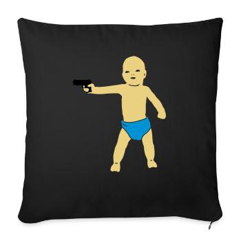 baby gun - Housse de coussin décorative 45 x 45 cm - noir - Devant