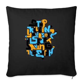 stopkillingyaself_3f - Housse de coussin décorative 45 x 45 cm - noir - Devant