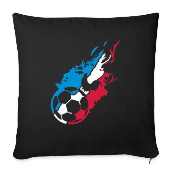 France football supporter team rooster flame - Sofa pillowcase 17,3'' x 17,3'' (45 x 45 cm) - black - Front