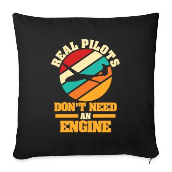 Glider glider pilot soaring gift - Sofa pillowcase 17,3'' x 17,3'' (45 x 45 cm) - black - Front