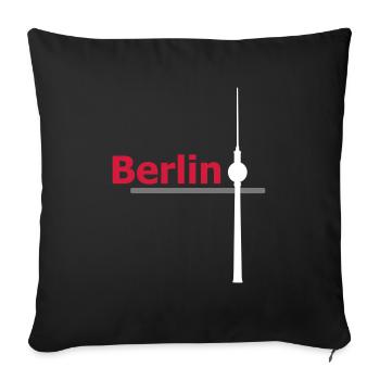 Berlin Hauptstadt Deutschland Fernsehturm Berliner - Sofakissenbezug 45 x 45 cm - Schwarz - Vorne