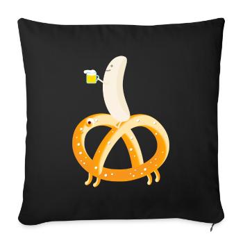 Pretzel, Weißwurst, Bier Team - Housse de coussin décorative 45 x 45 cm - noir - Devant