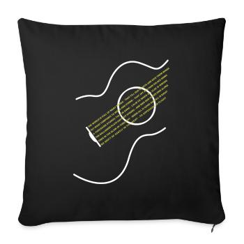 Poëzie gitaar | Concert, gitaarles - Sierkussenhoes, 45 x 45 cm - zwart - Voor