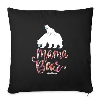 Mama Bear - Sofa pillowcase 17,3'' x 17,3'' (45 x 45 cm) - black - Front