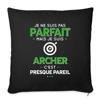 Je ne suis pas parfait mais mais je suis archer - Housse de coussin décorative 45 x 45 cm - noir - Devant