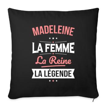 Madeleine - La Femme - La Reine - La Légende - Housse de coussin décorative 45 x 45 cm - noir - Devant
