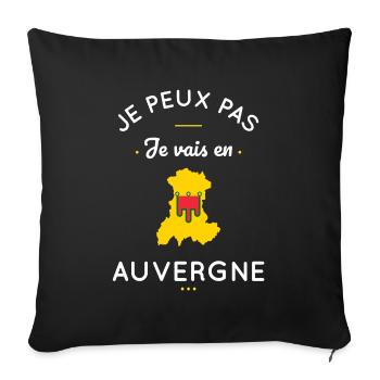 Je peux pas je vais en Auvergne - Housse de coussin décorative 45 x 45 cm - noir - Devant