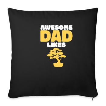Cadeau de la fête des pères du Père Bonsaï du Père - Housse de coussin décorative 45 x 45 cm - noir - Devant