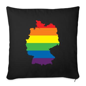Rainbow Connection Embrace, Happy Pride - Sofakissenbezug 45 x 45 cm - Schwarz - Vorne