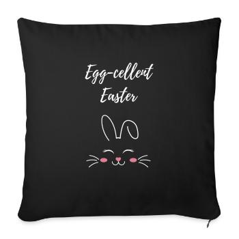 Lapin de Pâques Mignon Dicton Cadeau - Housse de coussin décorative 45 x 45 cm - noir - Devant