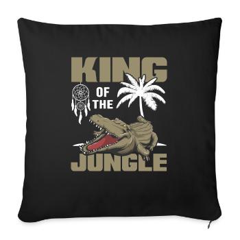 Jungle de noix de sauvage Survie de la jungle Alligator - Housse de coussin décorative 45 x 45 cm - noir - Devant
