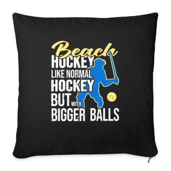 Beachhockey Strandhockeyspieler ProBeachHockey - Sofakissenbezug 45 x 45 cm - Schwarz - Vorne