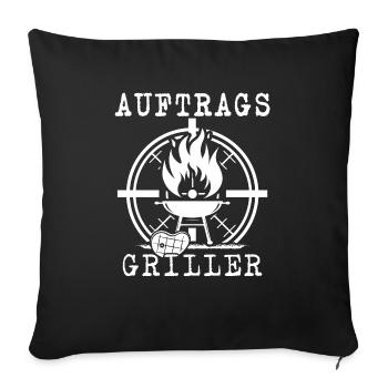 Grillen Auftragsgriller grillt BBQ Grillmaster - Sofakissenbezug 45 x 45 cm - Schwarz - Vorne