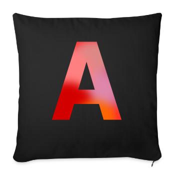 Letter A - Sofa pillowcase 17,3'' x 17,3'' (45 x 45 cm) - black - Front