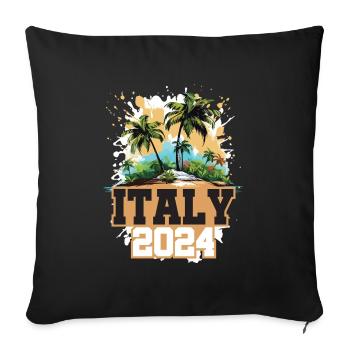 Italy 2024 Travel Holidays - Sofa pillowcase 17,3'' x 17,3'' (45 x 45 cm) - black - Front