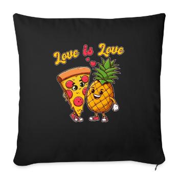 Liebe Ist Liebe Pizza Ananas Lustig Lustig - Sofakissenbezug 45 x 45 cm - Schwarz - Vorne