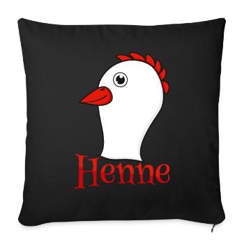 Chemise partenaire poule - Housse de coussin décorative 45 x 45 cm - noir - Devant
