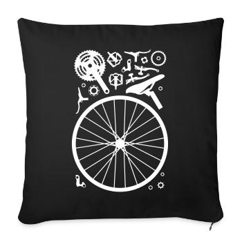 bike parts - Sofa pillowcase 17,3'' x 17,3'' (45 x 45 cm) - black - Front