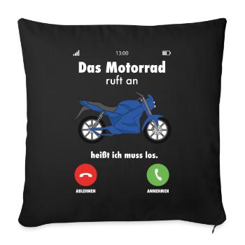 Motorrad Spruch Motorradfahrer Motorräder lustig - Sofakissenbezug 45 x 45 cm - Schwarz - Vorne