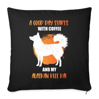 Quai de trèfle de l’Alaska - Housse de coussin décorative 45 x 45 cm - noir - Devant