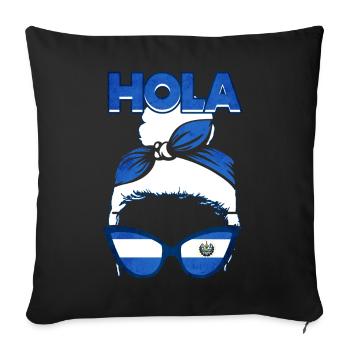 El Salvador Woman - Sofa pillowcase 17,3'' x 17,3'' (45 x 45 cm) - black - Front