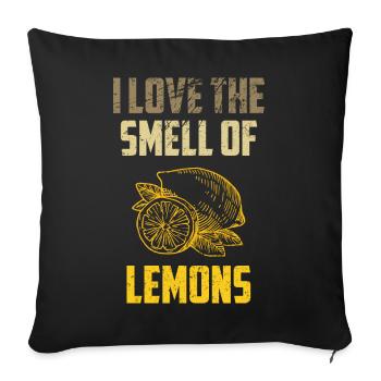 Lemons I Love The Smell Of Lemons Citrus Fruits Lo - Sofa pillowcase 17,3'' x 17,3'' (45 x 45 cm) - black - Front