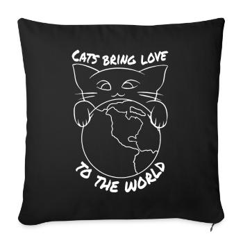 Cats Bring love into the world - Sofa pillowcase 17,3'' x 17,3'' (45 x 45 cm) - black - Front