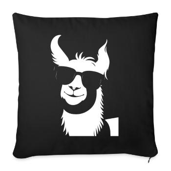 Funny Alpaca Wearing Sunglasses Cool Alpacas - Sofa pillowcase 17,3'' x 17,3'' (45 x 45 cm) - black - Front