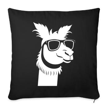 Funny Alpaca Wearing Sunglasses Cool Alpacas - Sofa pillowcase 17,3'' x 17,3'' (45 x 45 cm) - black - Front
