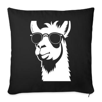 Funny Llama Wearing Sunglasses Cool Llamas - Sofa pillowcase 17,3'' x 17,3'' (45 x 45 cm) - black - Front