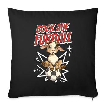 Fantaisie Football, Drôle, Humour, Jeu De Mots, Footballeur - Housse de coussin décorative 45 x 45 cm - noir - Devant