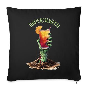 Haperolween Halloween Aperitif Zombiehand Spritz - Sofakissenbezug 45 x 45 cm - Schwarz - Vorne