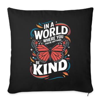 Butterfly Monarch Butterfly Colorful Butterflies - Sofa pillowcase 17,3'' x 17,3'' (45 x 45 cm) - black - Front