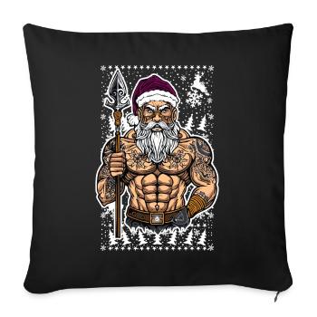 06 Böser Weihnachtsmann Mann Schneeflocken - Sofakissenbezug 45 x 45 cm - Schwarz - Vorne