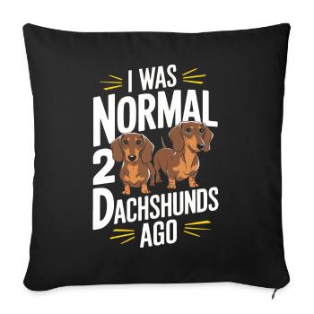 Chien teckel - Housse de coussin décorative 45 x 45 cm - noir - Devant