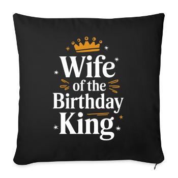 Femme Épouse Partenaire Famille Marié - Housse de coussin décorative 45 x 45 cm - noir - Devant