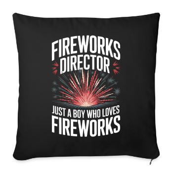Pyrotechnie Feux d’artifice Pyrotechnie - Housse de coussin décorative 45 x 45 cm - noir - Devant