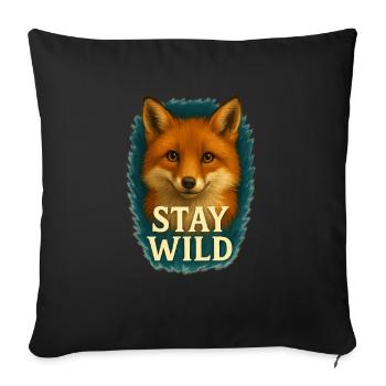Stay Wild - Cool Fox - Sofa pillowcase 17,3'' x 17,3'' (45 x 45 cm) - black - Front