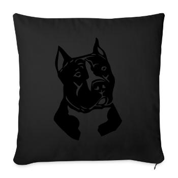 pitbullterrierdog901 - Sofa pillowcase 17,3'' x 17,3'' (45 x 45 cm) - black - Front