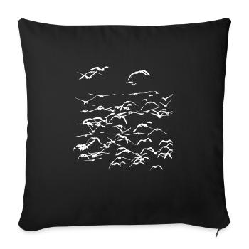 Wild geese Wild goose flock of birds - Sofa pillowcase 17,3'' x 17,3'' (45 x 45 cm) - black - Front