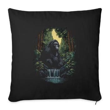 Gorilla Affe Tier Baby Jungtier Äffchen Gorillas - Sofakissenbezug 45 x 45 cm - Schwarz - Vorne