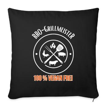 BBQ Grill Master 100% Vegan Free - Sofa pillowcase 17,3'' x 17,3'' (45 x 45 cm) - black - Front